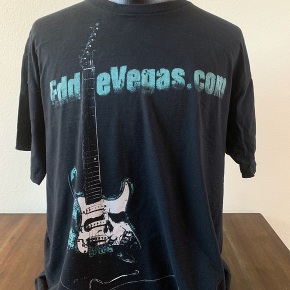 T-shirt Vintage 'Eddie Van Halen Memory' - Homme, Manches Courtes, Noir (Tailles S à 5XL)